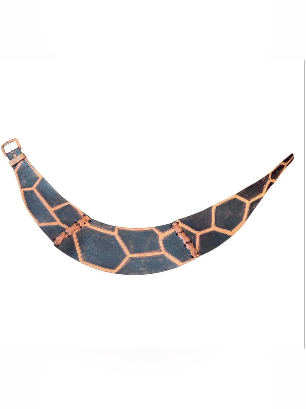 Vintage leather Giraffe print belt